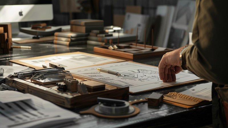 alt="A person is working on drawing"