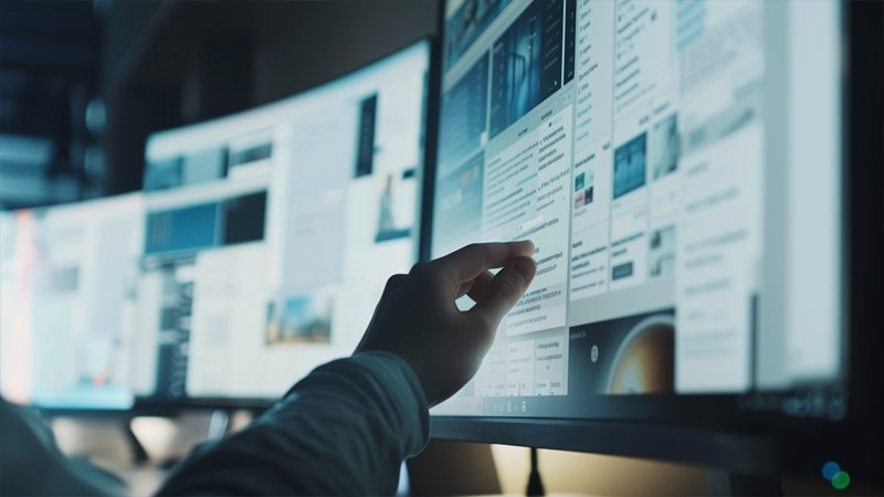 alt="A person is viewing information on their computer"
