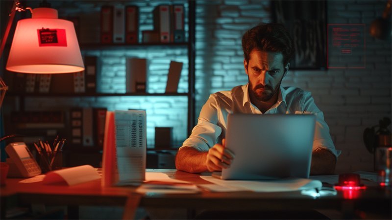 alt="A person working in front of a computer"