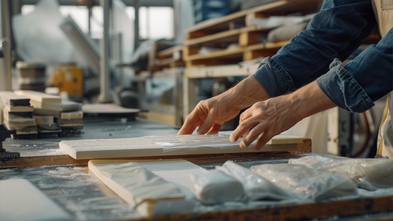 alt="A person working in the workshop"