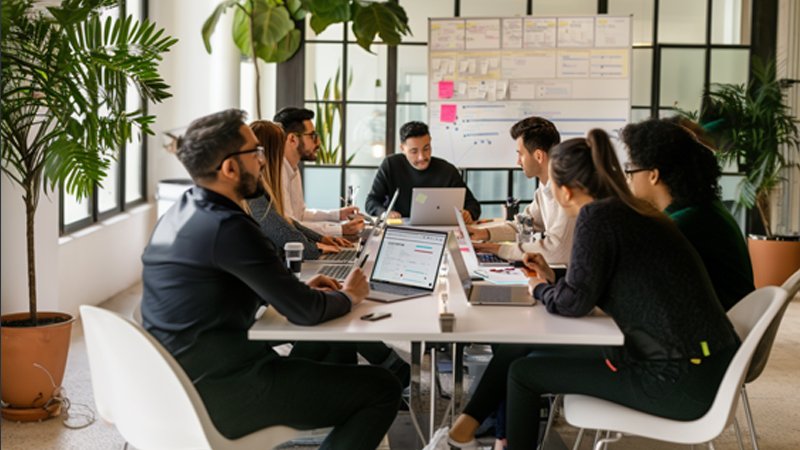 alt="A group of people are having a meeting"