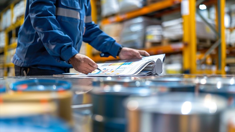 alt="A person is working in the warehouse"