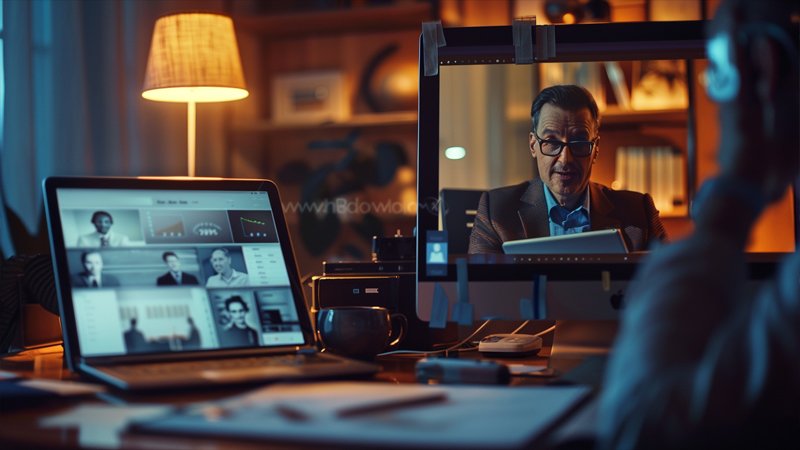 alt="A person is working on a computer"