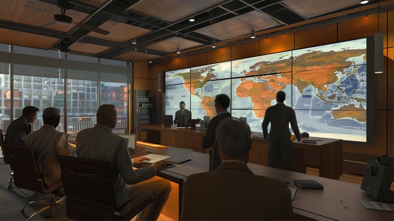 alt="A group of people are discussing work"