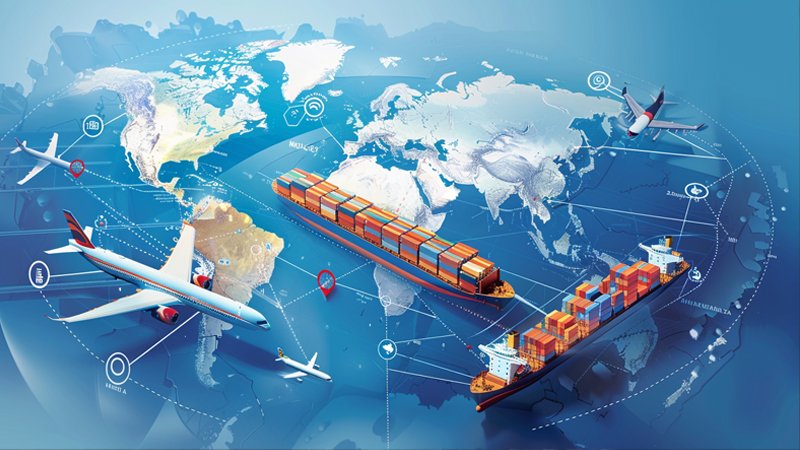 alt="A schematic diagram of air and sea transportation"