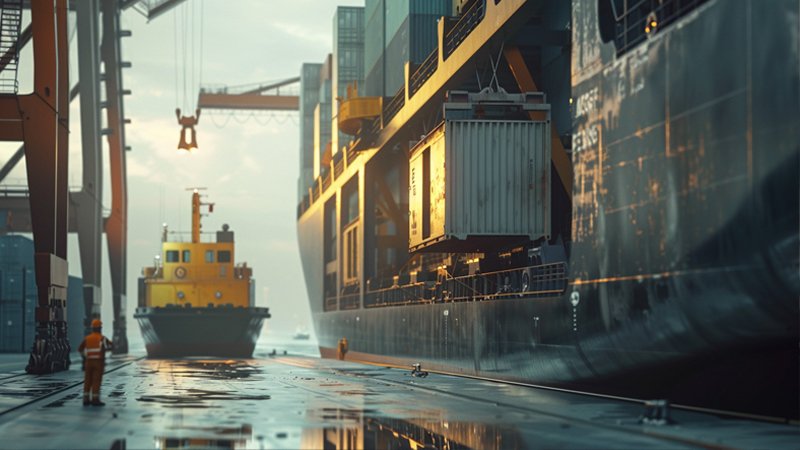 alt="Ships at freight ports"