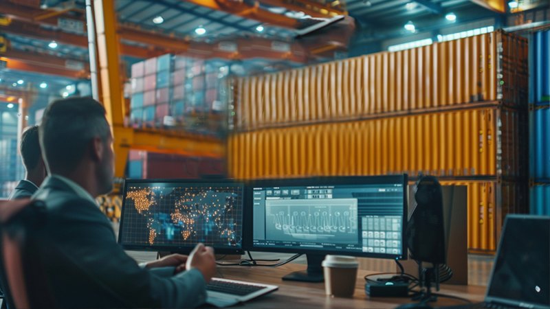 alt="Two people are working in the warehouse"