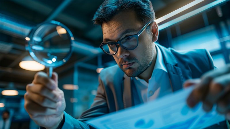 alt="A person is inspecting the goods in the warehouse"